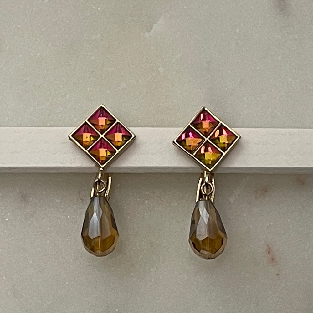 Vendome vintage clip on dangle earrings.